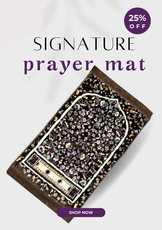 brown floral prayer mat